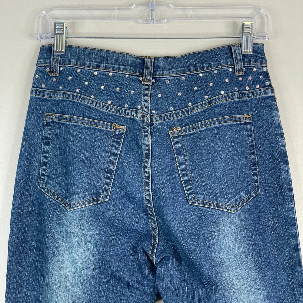 Vintage 90s Y2K Isabel Bootcut Jeans Womens 6 Rhinestone High Rise Medium Wash
